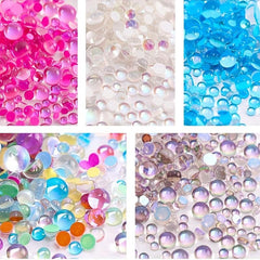 300 Pcs Glass Beads Pearls Half Round Pearls Assorted Sizes Flatback Pearl Beads