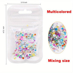 300 Pcs Glass Beads Pearls Half Round Pearls Assorted Sizes Flatback Pearl Beads