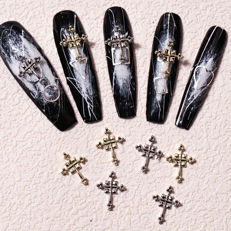 3D Cross Nail Charms Punk Nail Charm Accessories Mixed Styles