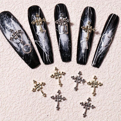 3D Cross Nail Charms Punk Nail Charm Accessories Mixed Styles