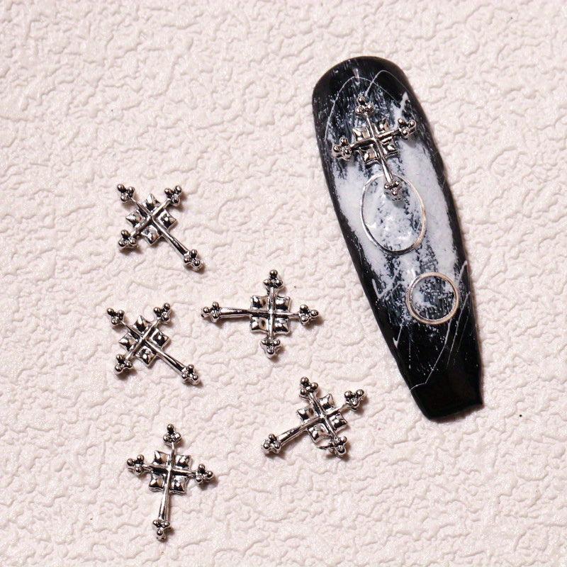 3D Cross Nail Charms Punk Nail Charm Accessories Mixed Styles