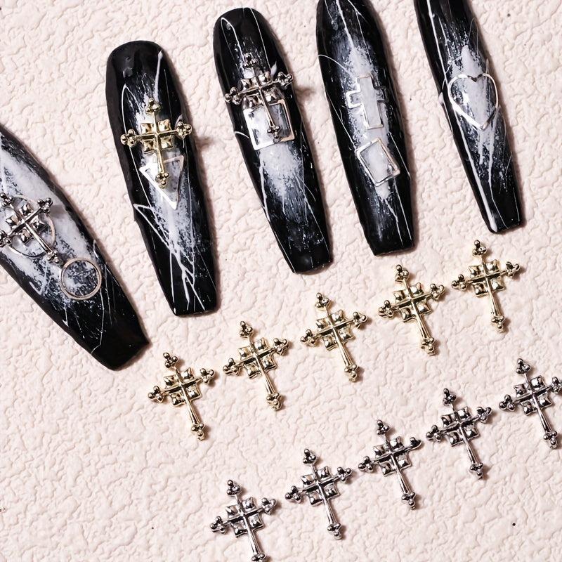 3D Cross Nail Charms Punk Nail Charm Accessories Mixed Styles