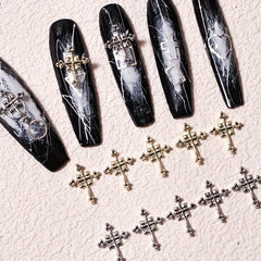 3D Cross Nail Charms Punk Nail Charm Accessories Mixed Styles