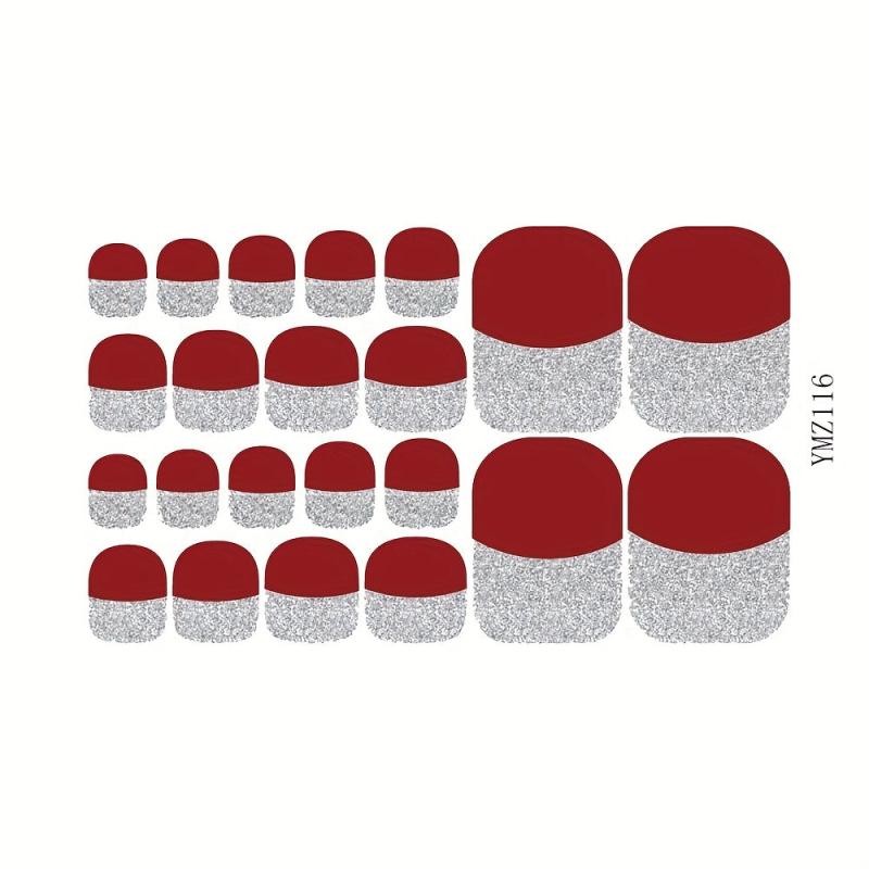 Glitter Toe Nail Stickers - 8 Sheets Pack
