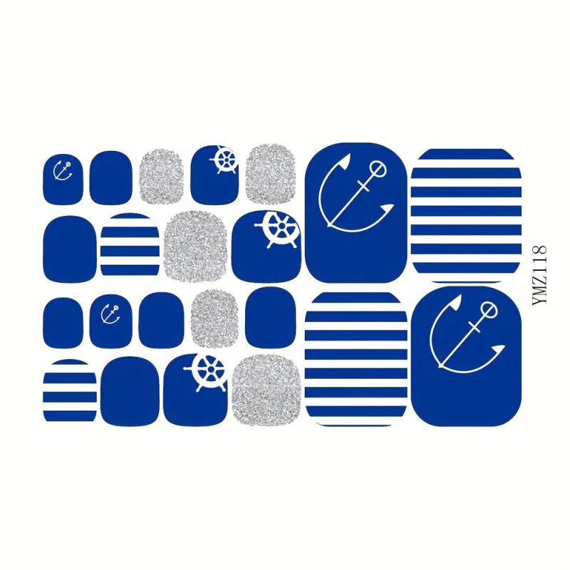 Glitter Toe Nail Stickers - 8 Sheets Pack