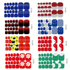 Glitter Toe Nail Stickers - 8 Sheets Pack
