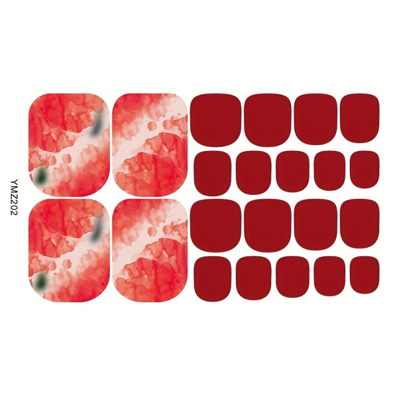 8 Sheets Toenail Polish Strips Toe Nail Art Stickers Decal Nails Wraps