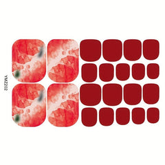 8 Sheets Toenail Polish Strips Toe Nail Art Stickers Decal Nails Wraps