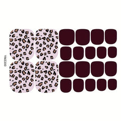 8 Sheets Toenail Polish Strips Toe Nail Art Stickers Decal Nails Wraps