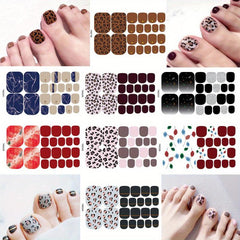 8 Sheets Toenail Polish Strips Toe Nail Art Stickers Decal Nails Wraps