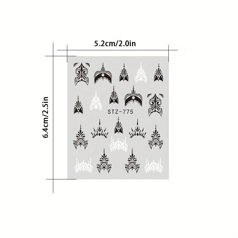 6pcs Rose Feather Nail Art Stickers DIY Decals with Necklace