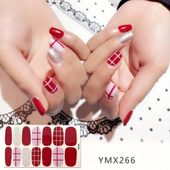 Colorful Full Cover Nail Decal Strips With Mini File