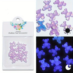 Glow Bear Nail Art Charms Resin Rhinestone Accessories