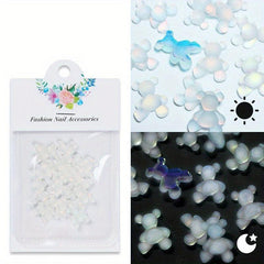 Glow Bear Nail Art Charms Resin Rhinestone Accessories