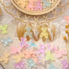 Glow Bear Nail Art Charms Resin Rhinestone Accessories