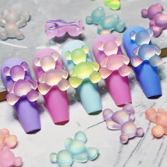 Glow Bear Nail Art Charms Resin Rhinestone Accessories