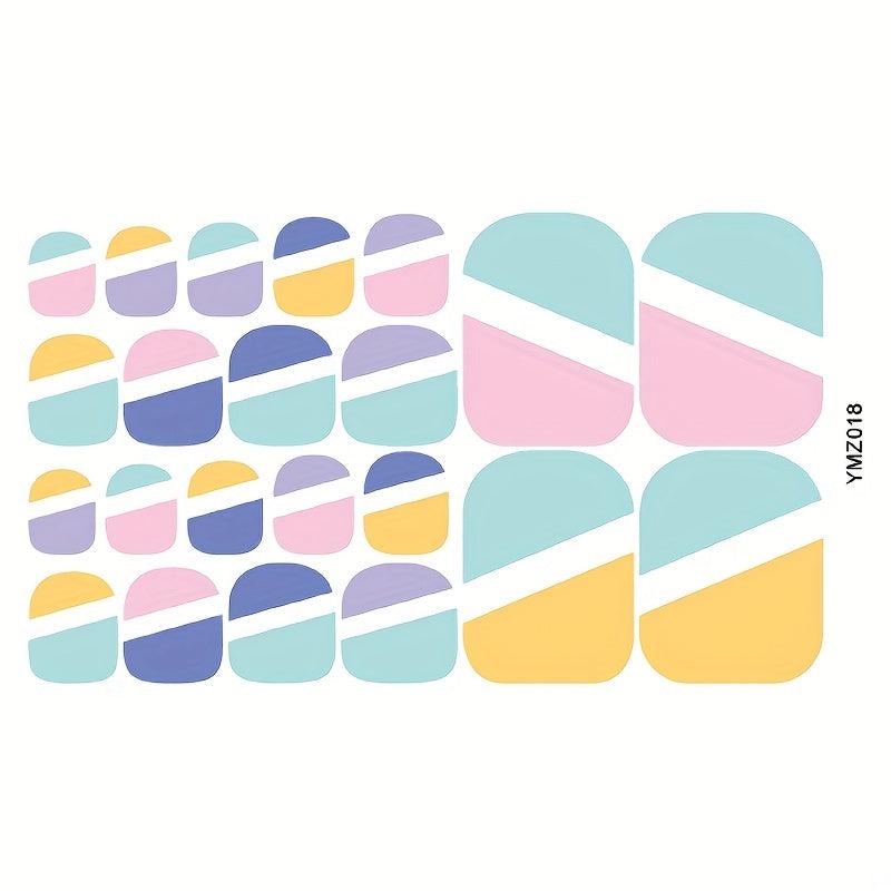 8 Pack Glitter Toe Nail Stickers Full Cover Art Supplies for Women Summer Style