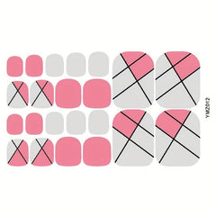 8 Pack Glitter Toe Nail Stickers Full Cover Art Supplies for Women Summer Style
