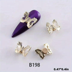 3D Butterfly Nail Charms with Rhinestones & Bearing for Acrylic Nails