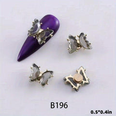 3D Butterfly Nail Charms with Rhinestones & Bearing for Acrylic Nails