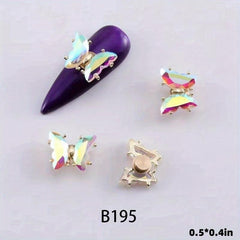 3D Butterfly Nail Charms with Rhinestones & Bearing for Acrylic Nails
