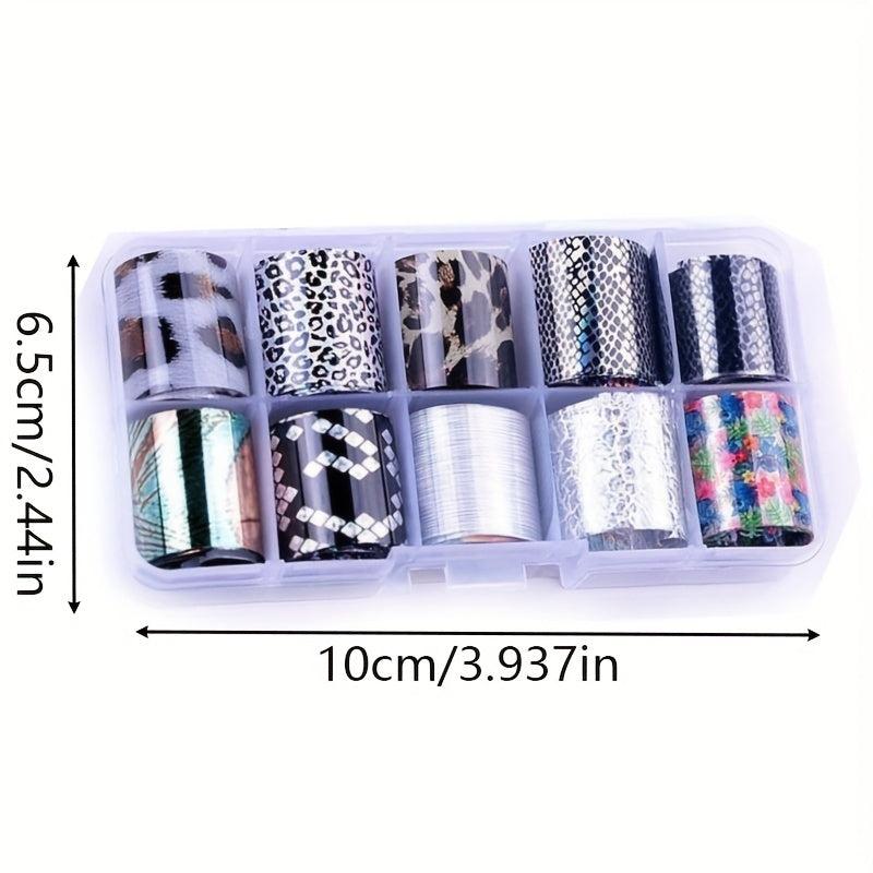 Starry Sky Nail Art Foil Stickers and Printed Nail Transfer Decals Kit