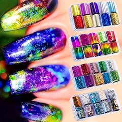 Starry Sky Nail Art Foil Stickers and Printed Nail Transfer Decals Kit