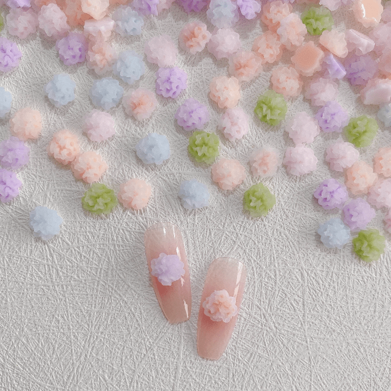 30pcs Luminous Flower Nail Art Charms Glow In Night Nail Art Jewelry