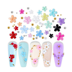 200pcs Five Petal Flower Nail Jewelry
