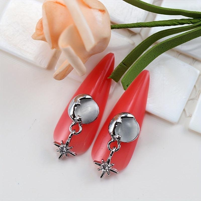 10pcs Alloy Nail Charms Cat Eye Rhinestones DIY