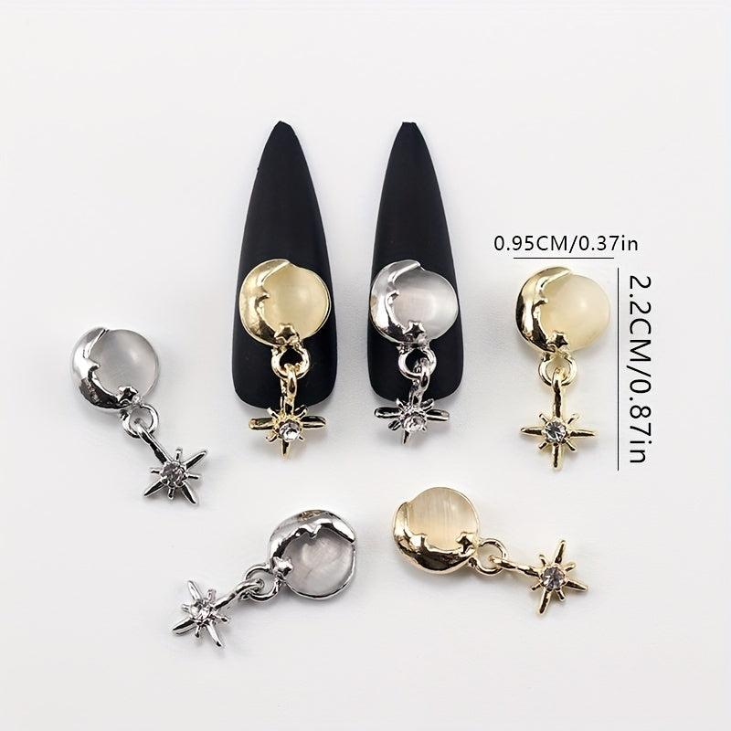 10pcs Alloy Nail Charms Cat Eye Rhinestones DIY