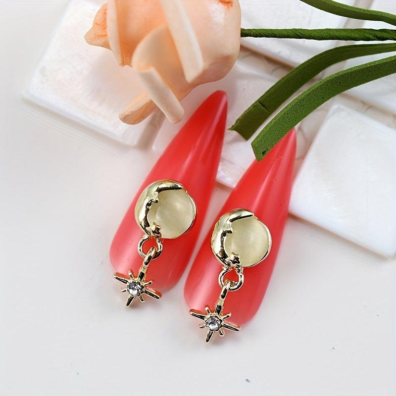 10pcs Alloy Nail Charms Cat Eye Rhinestones DIY