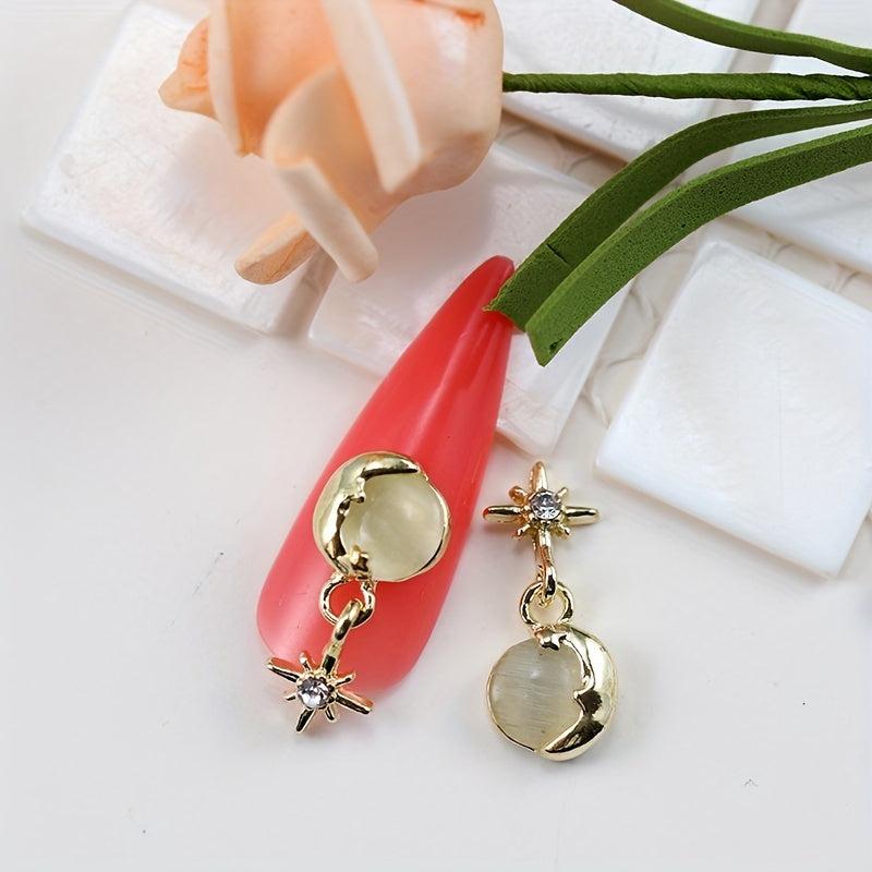 10pcs Alloy Nail Charms Cat Eye Rhinestones DIY