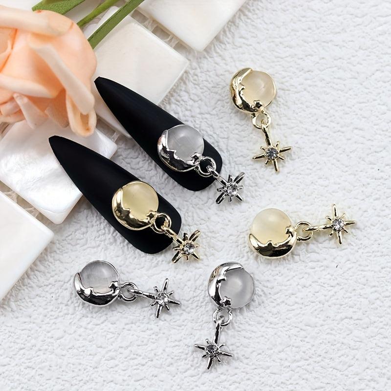 10pcs Alloy Nail Charms Cat Eye Rhinestones DIY