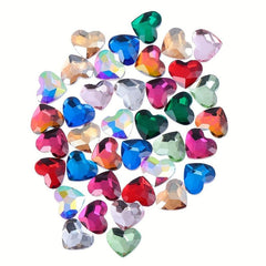 50pcs 3D Heart Nail Charms Rhinestone Manicure Decorations