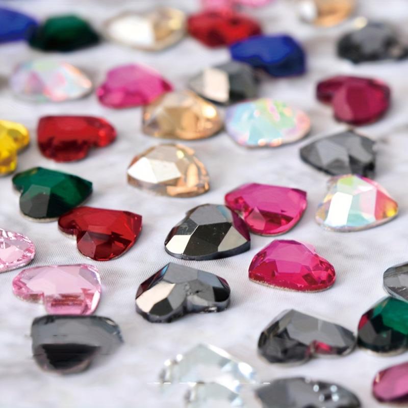 50pcs 3D Heart Nail Charms Rhinestone Manicure Decorations