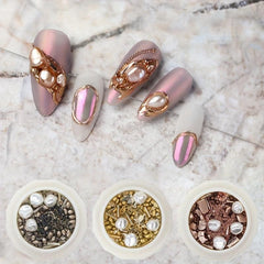 Sparkling 3D Flower Nail Art Decals with Rhinestone Ornaments