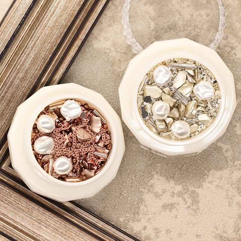Sparkling 3D Flower Nail Art Decals with Rhinestone Ornaments