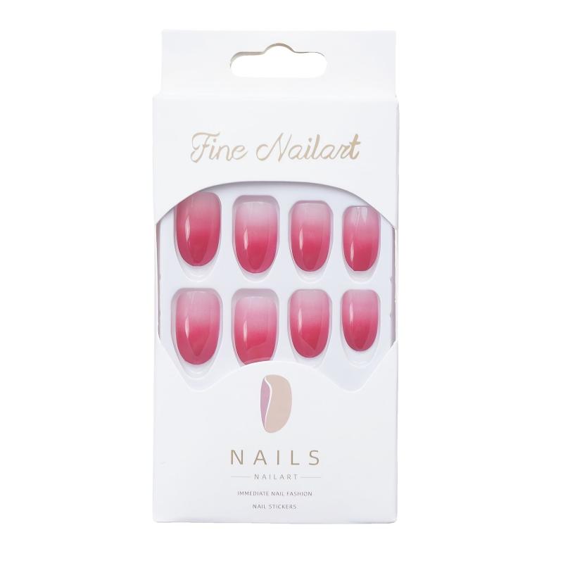 Pink Glitter Square Press On Nails for Women and Girls