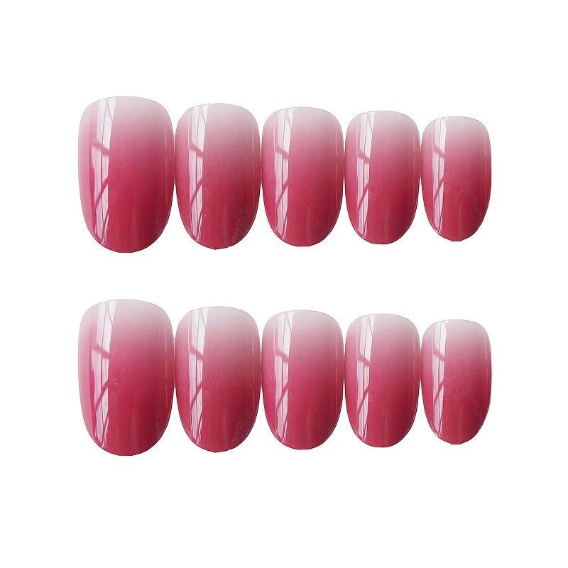 Pink Glitter Square Press On Nails for Women and Girls