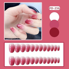 Pink Glitter Square Press On Nails for Women and Girls