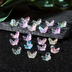 Aurora Glitter 3D Colorful Butterfly Nails Jewelry DIY Resin Manicure Decals