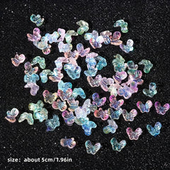 Aurora Glitter 3D Colorful Butterfly Nails Jewelry DIY Resin Manicure Decals