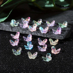 Aurora Glitter 3D Colorful Butterfly Nails Jewelry DIY Resin Manicure Decals