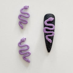 Resin Snake Nail Charms Retro Nail Jewelry Accessories 10 Pcs