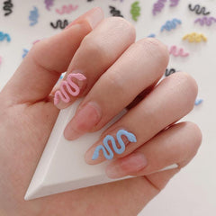Resin Snake Nail Charms Retro Nail Jewelry Accessories 10 Pcs