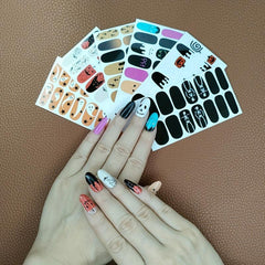 6 Sheets Halloween Nail Wraps Stickers Self Adhesive Full Wraps DIY
