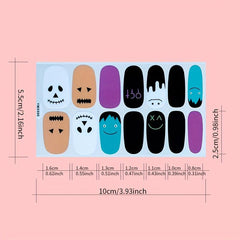 6 Sheets Halloween Nail Wraps Stickers Self Adhesive Full Wraps DIY