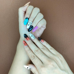 6 Sheets Halloween Nail Wraps Stickers Self Adhesive Full Wraps DIY