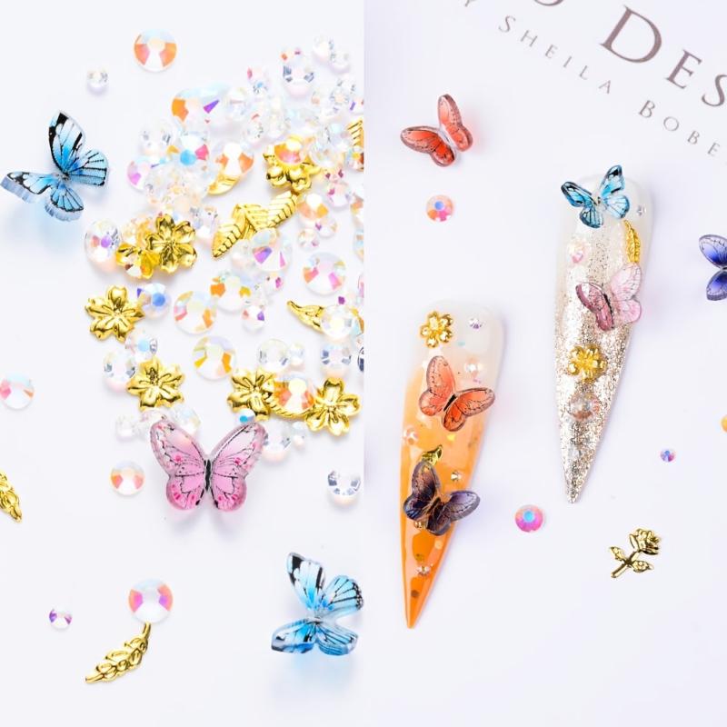 3D Butterfly Rhinestone Kit for Nail Art Jewelry DIY